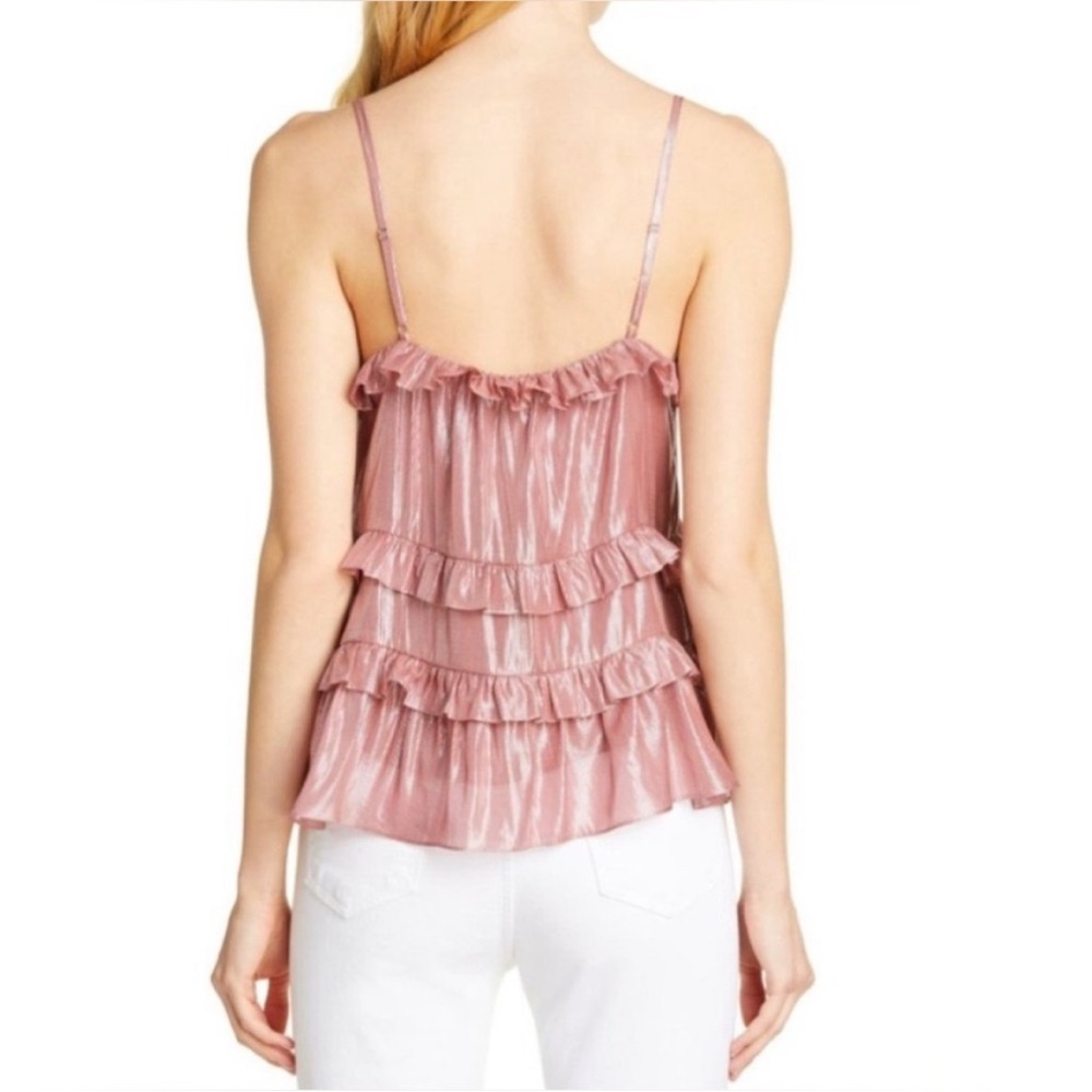 Rebecca Taylor Metallic Pink Ruffled Tunic - Picture 2 of 10